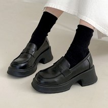 통굽 키높이 플랫폼 굽있는 발편한 쿠션 페니 6cm 로퍼