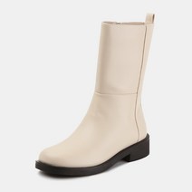 베이직 통굽 미들힐 하프 앵클부츠 (3.5cm) 브레다