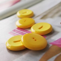 텍스월드 단추, 오버용이중톤단추D(사각홈/진한노랑색/5개1Set/지름-3cm)-[DX08]