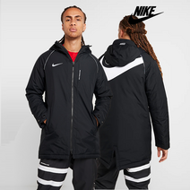 나이키 FC 스우시 풋볼 롱 패딩 파카 점퍼 블랙