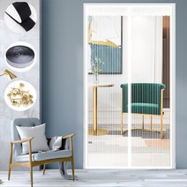 일체형 방충망 자석 현관방충망, 화이트B, 110x220cm