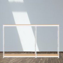 물류창고 조립식앵글 선반 2500 x 500 x 1350 2단, A형 1500+1000, 화이트