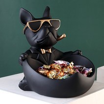 인테리어소품 프렌치불독 바구니 장식 옵션상품 색상 다수, 흰색