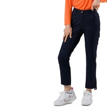 여름 여성 골프웨어 밑단절개 삼색테잎 골프바지 8부