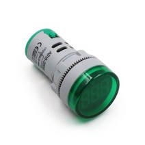 절연 저항 측정기DIY 미니 디지털 전압계 22mm 원형 AC 12-500V 볼트 테스터 미터 모니터 전원 LED 표시기, 04 New Green Voltmeter