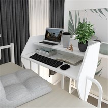 각도이동식쇼파테이블 바퀴달린침대용테이블 n home upper bunk table 컴퓨터 책상 기숙사 인공물 침대 책상 침대 테이블 연구 테이블 침대 옆 작은 테이블, 따뜻한 흰색 더블 레이어두꺼운 버전 15개 보드