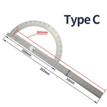 디지털각도기 180 도 금속 자 스테인레스 스틸 게이지 컨베이어, Protractor Type C, 2.Protractor Type C