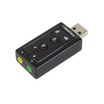 7.1 사운드 카드 윈도우 XP/3.5/Vista/7 노트북 PC 용 잭 2000mm 외부 카드에 3D 스테레오 USB 오디오 어댑터 129107