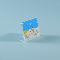 무테 L자형 아크릴 자석프레임 9X6CM 리플렛 청첩장액자 공고문 메뉴판 포토테이블