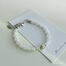 [자체제작]민트조이 크리스탈 밀크 스마일 비즈팔찌 유치원 초등 어린이 팔찌 선물 초등학생 구슬팔찌 우정템 생일선물 유아 여름팔찌 답례품 생일선물 우정팔찌