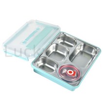 런치박스 도시락 반찬 통 피크닉 소풍 스텐 찬합 식판 밀폐용기 4칸 5칸 - 수저통 테이크아웃 배달 나눔식기 뚜껑포함 단체도시락 식판 1인식기 병원식판 다이어트식판, 리빙런치박스