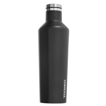 Corkcicle 단열 Canteen 여행용 물병 삼중 스테인리스 스틸 잡기 쉬운 플랫 사이드 및 스크류 온 캡 음료를 25시간 동안 차갑게 또는 12시간 따뜻하게 유지 4, Matte Black