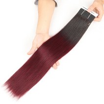 Joedir-더블 드로운 브라질 레미 헤어 번들 야키 스트레이트 위브 컬러 # P6/613 피아노 색상 금발, 07 Color  T1B-99J_05 16 inches