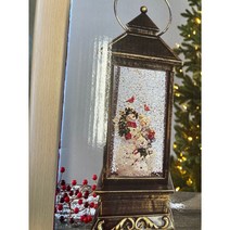 제이컴퍼니 크리스마스 사각 랜턴 오르골 LED 자동눈날림 워터볼 무드등 차박 캠핑 조명, 눈사람-1971