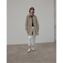 [21SS 헤지스 여성]카키 솔리드 면혼방 후드사파리HSJU1B203K2