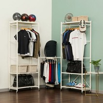 디헤브 이동식 철제 시스템 드레스룸 행거 2개 코너봉 1개, 단품