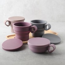 리빙스토리 접이식 실리콘 컵, 실리콘컵(버건디핑크), 1개