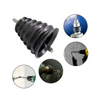 전동 전기 드릴 먼지 받이 흡입 커버, 주름형(검정), 1개