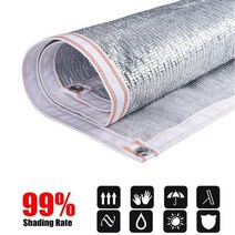 55 99 차광 야외 자외선 차단 알루미늄 호일 햇빛 가리개 그물 전망대 캐노피 다육 식물 커버 항해, 99 Percent+1mx2m