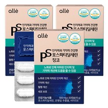 포스파티딜세린 징코 300mg 식약청인증 레시틴, 3박스, 30캡슐
