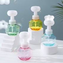 꽃모양 핸드워시 손세정제 리필 디스펜서 공병 300ml, 핑크