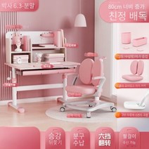CAICHEN 높이 각도 조절 책상 의자 세트, 닥터 6.3 파우더 [높은 탄성 스폰지 쿠션 등받이]]