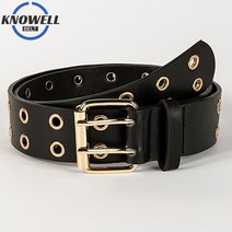 여성용 고딕 Y2K 벨트 Pu 가죽 리벳 핀 메탈 버클 블랙 패션 거리 허리띠 조절 가능한 벨트 숙녀 소