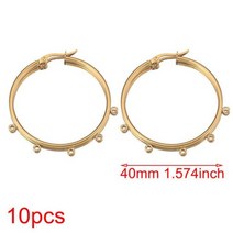 골드 스테인레스 스틸 대형 40MM 귀고리 귀걸이 10개묶음 용품 제작 후크 커넥터 기본 포스트 부품, G 5 Jump rings