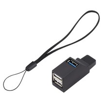 Usb * 허브 분배기 3 포트 플러그 앤 플레이 휴대용 미니 usb 허브 고속 usb * 프린터 용 확장기 usb 플래시 드라이브, 검은색, 5.5x1.8x2.4cm, 플라스틱
