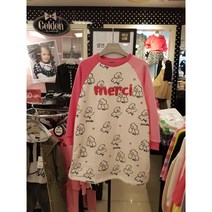 [동아쇼핑] 2021년 겨울 30% 세일~소매 배색 푸들 프린트 융기모 원피스@@ 신축성이 좋아 레깅스와 코디함 편한 초등 여아 데일리 겨울 원피스 EDOM21N52