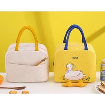 도시락 오리가방 캐릭터가방 소풍 캠핑 보온보냉 인쇄 및 대량 주문 환영, 핑크오리