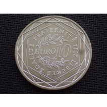 기념주화 행운의주화 희귀한동전 근대주화 동테크 은테크 UNC 프랑스 2011 지구 시리즈 10 유로 기념 은화—