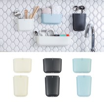 월포켓 부착식수납함 벽부착바구니, 2호 - 민트