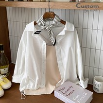 커스텀에이블 오픈 카라 스트링 셔츠 C2304BL067B
