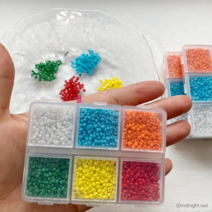 미드나잇오울 2mm 시드비즈 키트 가장 인기있는 6컬러 세트! 우정반지 커플팔찌 만들기 DIY, A.원색비즈 키트