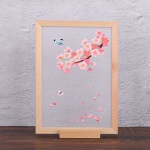 프랑스자수도안 임산부취미 펀치 니들아트 자수 나무 프레임 바느질 크로스 스티치 자수 꽃 패턴 수제 스윙, 01 wooden frame kits, 11 11