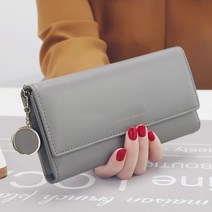 새로운 패션 여성 지갑 브랜드 편지 긴 세 배 지갑 지갑 신선한 가죽 여성 클러치 카드 홀더 Cartera Mujer