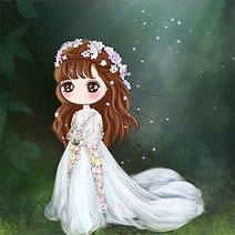 러블리걸 D (5D)(원형) 보석십자수+액자 20x20, 단품