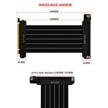 컴퓨터 pc 데스크탑 그래픽카드 게임 비디오 i-e 3.0 16x 그래픽 카드 수직 킥스탠드베이스 atx 케이스 유연한 커넥터 케이블 라이저 카드 확장 포트 어댑터(gpu용), 600mm케이블만