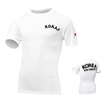 쿨드라이 ROKAF 공군 흰색 반팔 군대 군인 티셔츠