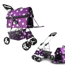 강아지 유모차 분리형 개모차 고양이 반려견 개 펫 애견 웨건, 강아지유모차 레드