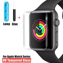 uv 강화 유리 apple watch 7 6 se 5 4 45mm 41mm 40mm 44mm 화면 보호기 iwatch 3 2 1 38mm 42mm 보호 필름, 시리즈 123 42mm