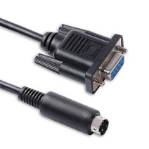 PLC 케이블 델타 dvp 시리즈 plc를 pchmi 다운로드 또는 프로그래밍에 연결하기 위한 rs232 db9 암-미니 din 8p 직렬 케이블, 3m, 검은색