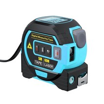 스마트 줄자 3in1 레이저 거리 측정기 5m 눈금자 백라이트 거리 측정기가있는 lcd, 파란색 - 60m, 1개