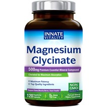 마그네슘 Magnesium Glycinate 500mg per Caps 120 Veggie Caps Chelated for B07K5WDLBG, 1개