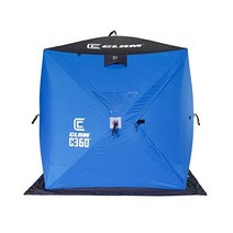 CLAM Lightweight 휴대용 팝업 아이스 낚시 낚시꾼 열 허브 쉼터 텐트 닻 타이 로프 운반 가방이 있음, Non-thermal/ C-360