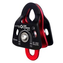 GM CLIMBING 40kN 마이크로 더블 풀리 도르래 Prusik 마인딩 볼 베어링 UIAA CE 진행 캡처 시스템 리깅 운반 구조 수목사 나무 등반용 2개입, Single unit, Single unit