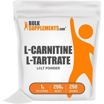 벌크서플먼트 BulkSupplements L-Carnitine L-Tartrate 엘카르니틴 엘 타르트레이트 분말 250g, 1팩