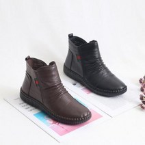 여성 소가죽 첼시 뷰티 명품 앵글부츠 소프트 베이직 통굽 발편한 4cm 중년여성