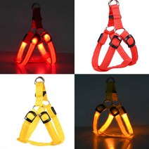 런웨이멍멍 강아지 LED발광 하네스, 블루